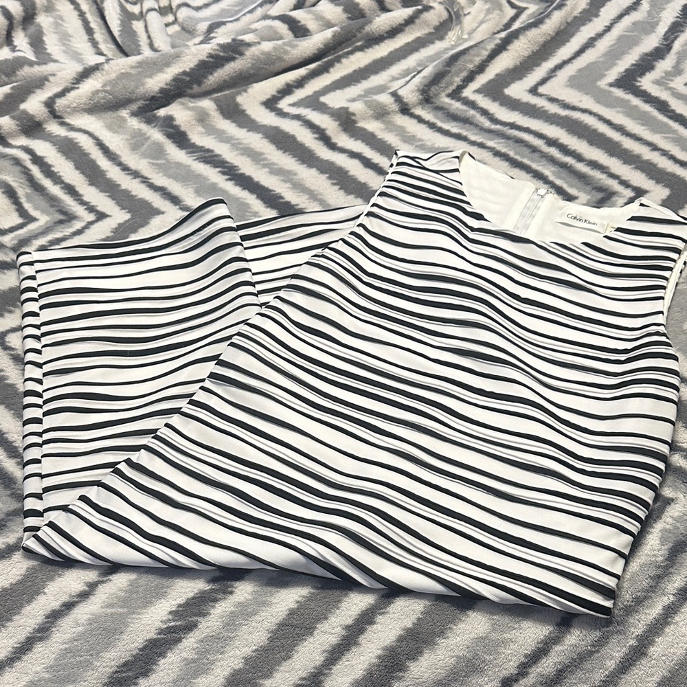 Calvin Klein Monochrome Striped Dress